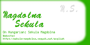 magdolna sekula business card